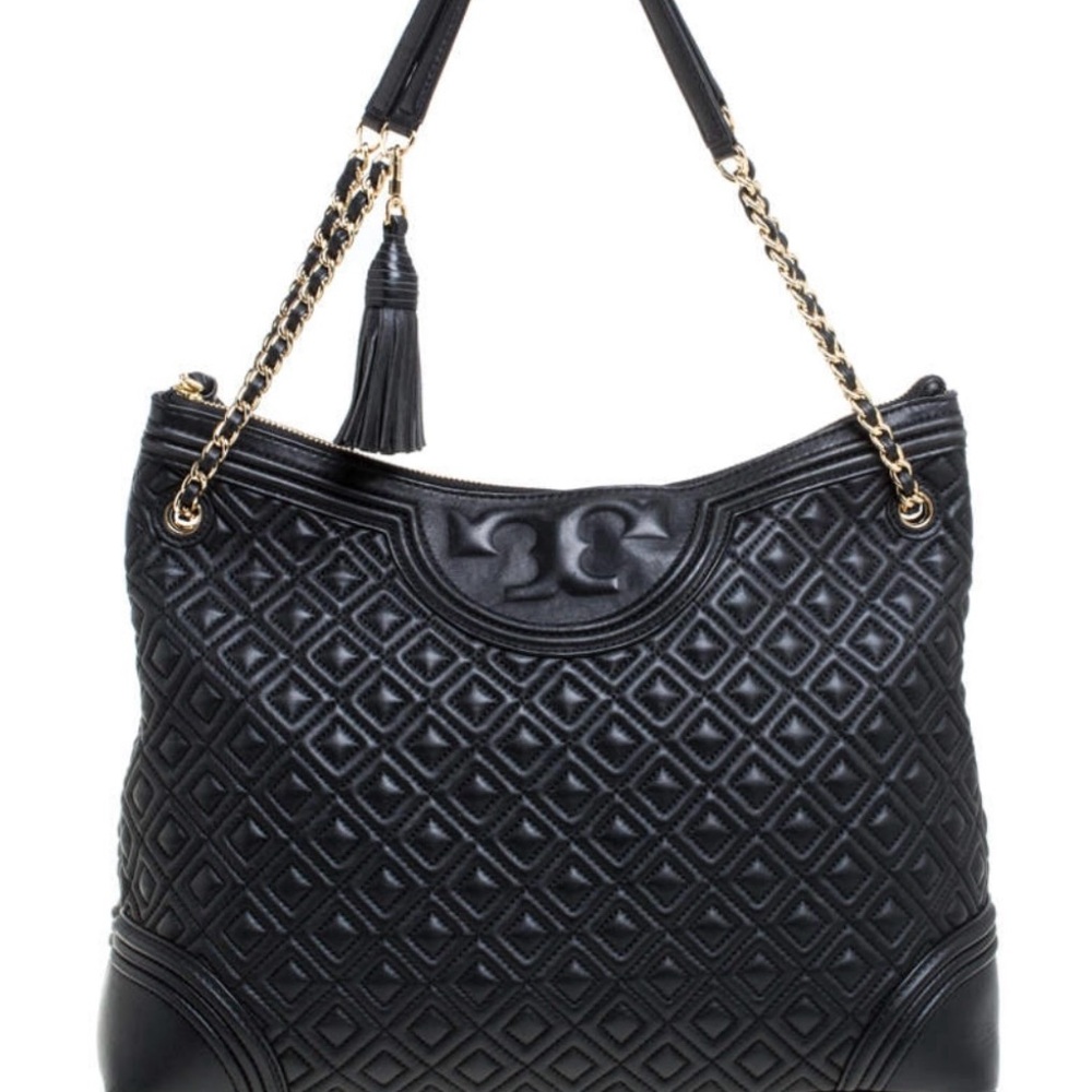 Tory Burch Black Quilted Leather Shoulder Bag